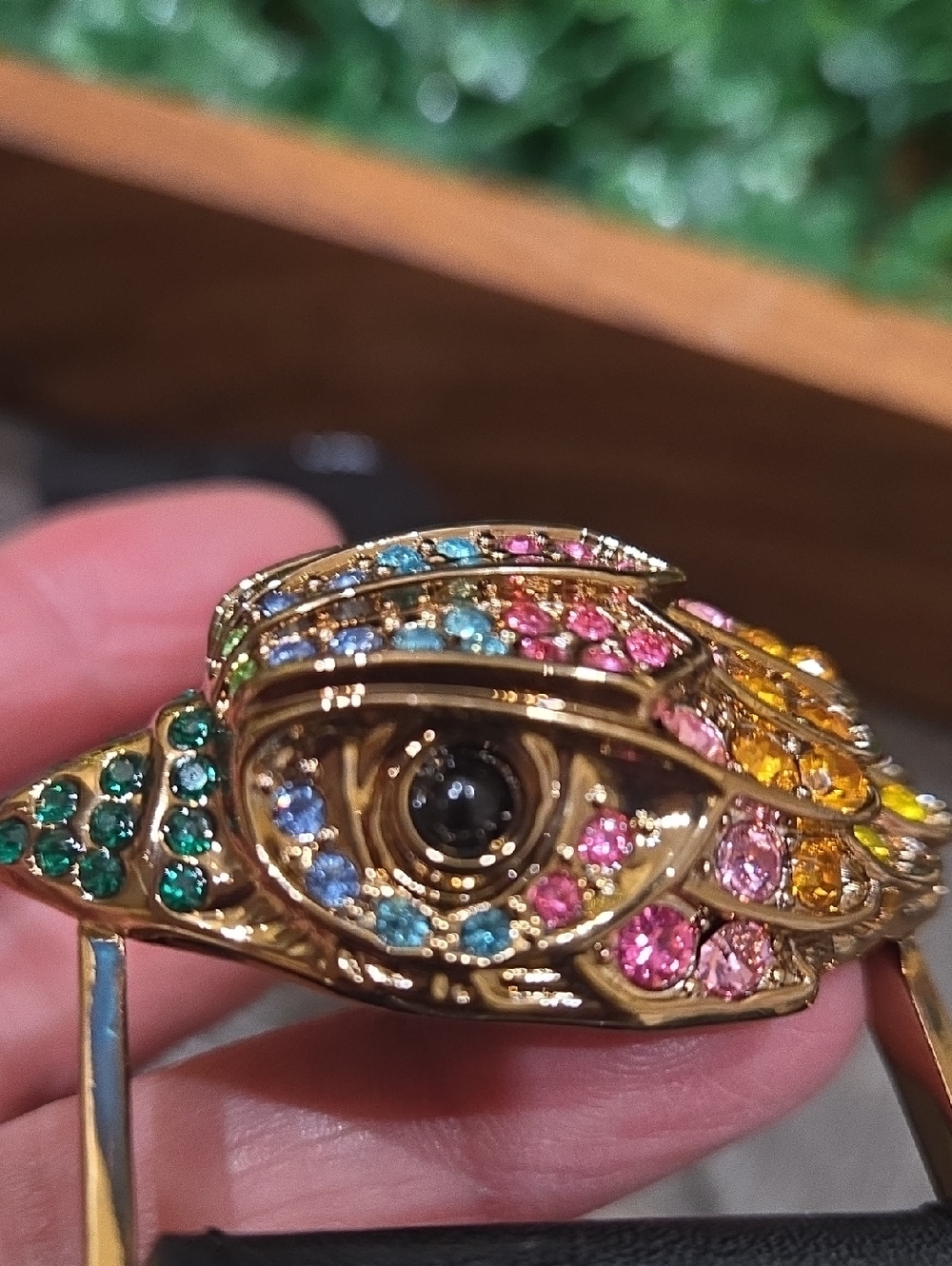 Kurt Geiger Women’s Black Leather Belt with Multicolor Crystal Eye Buckle. - Picture 6 of 7
